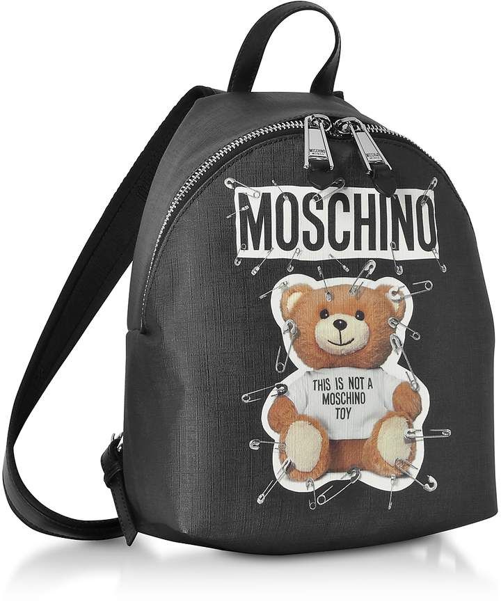 Mochila Moschino Teddy Safety Pin Negro y bolsos lujo